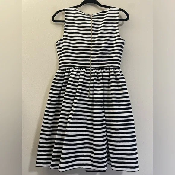 NWT Kate Spade Silk Blend Vivien Striped A-Line Dress in Black and White - 4 - Picture 5 of 12